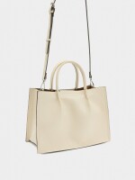 Bolso Tote Con Textura Y Detalle De Cinturón crudo