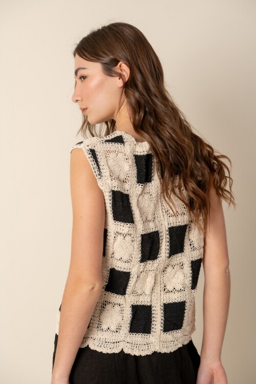Top crochet damero Top crochet damero