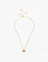Cadena Corta con Dije Metal Collar Con Dije Corazón Bañado En Oro - Dorado