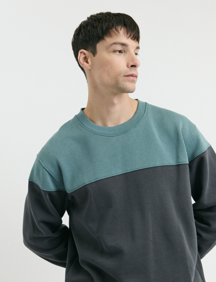 470916 SWEATER HARRY Petroleo/gris Oscuro