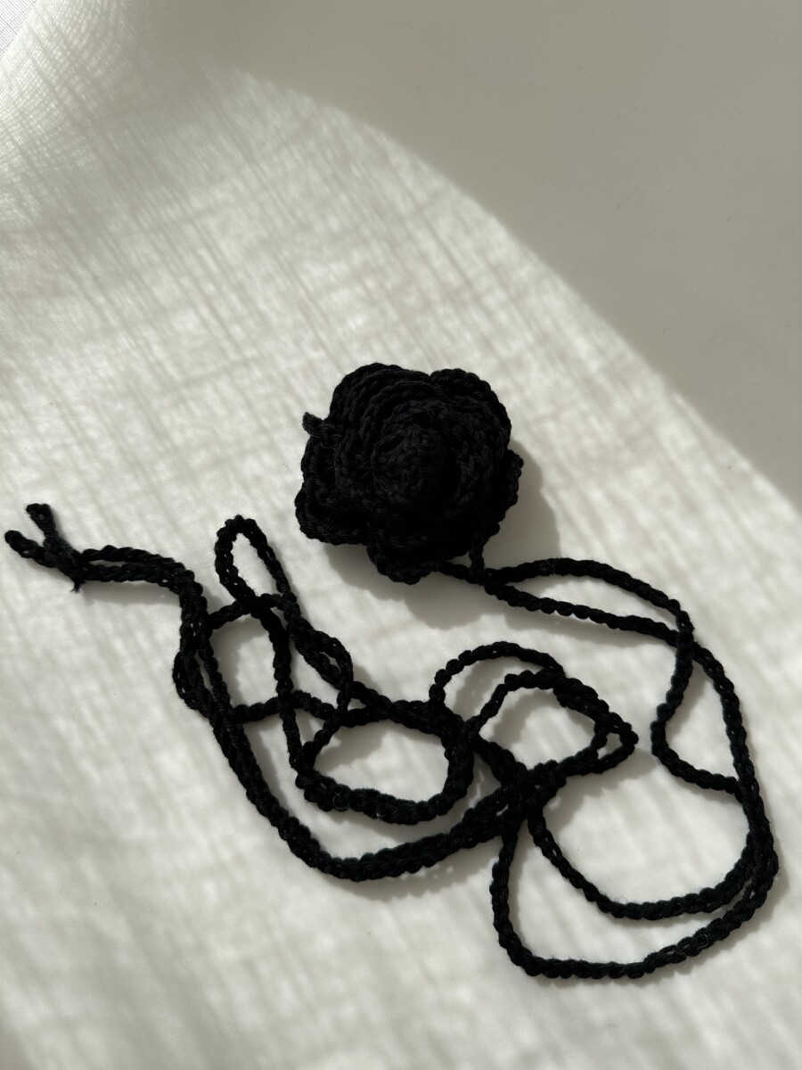 CHOKER TEJIDO FLEUR - BLACK 