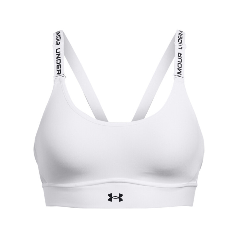 UA Infinity Mid 2.0 Bra-ORG WHT-100