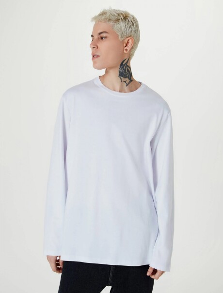 CAMISETA MANGA LARGA BLANCO
