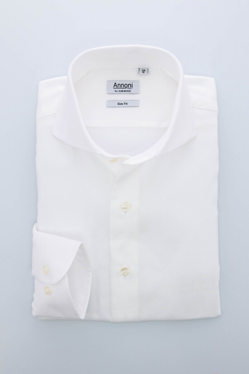 Camisa Annoni Hudson Collar Slim-Fit - Blanca 