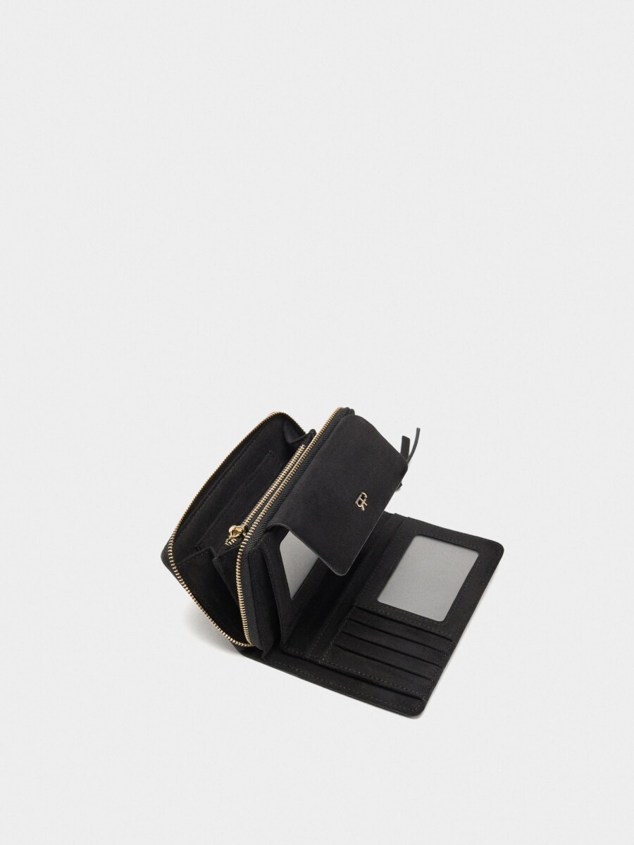 Cartera Efecto Ante negro