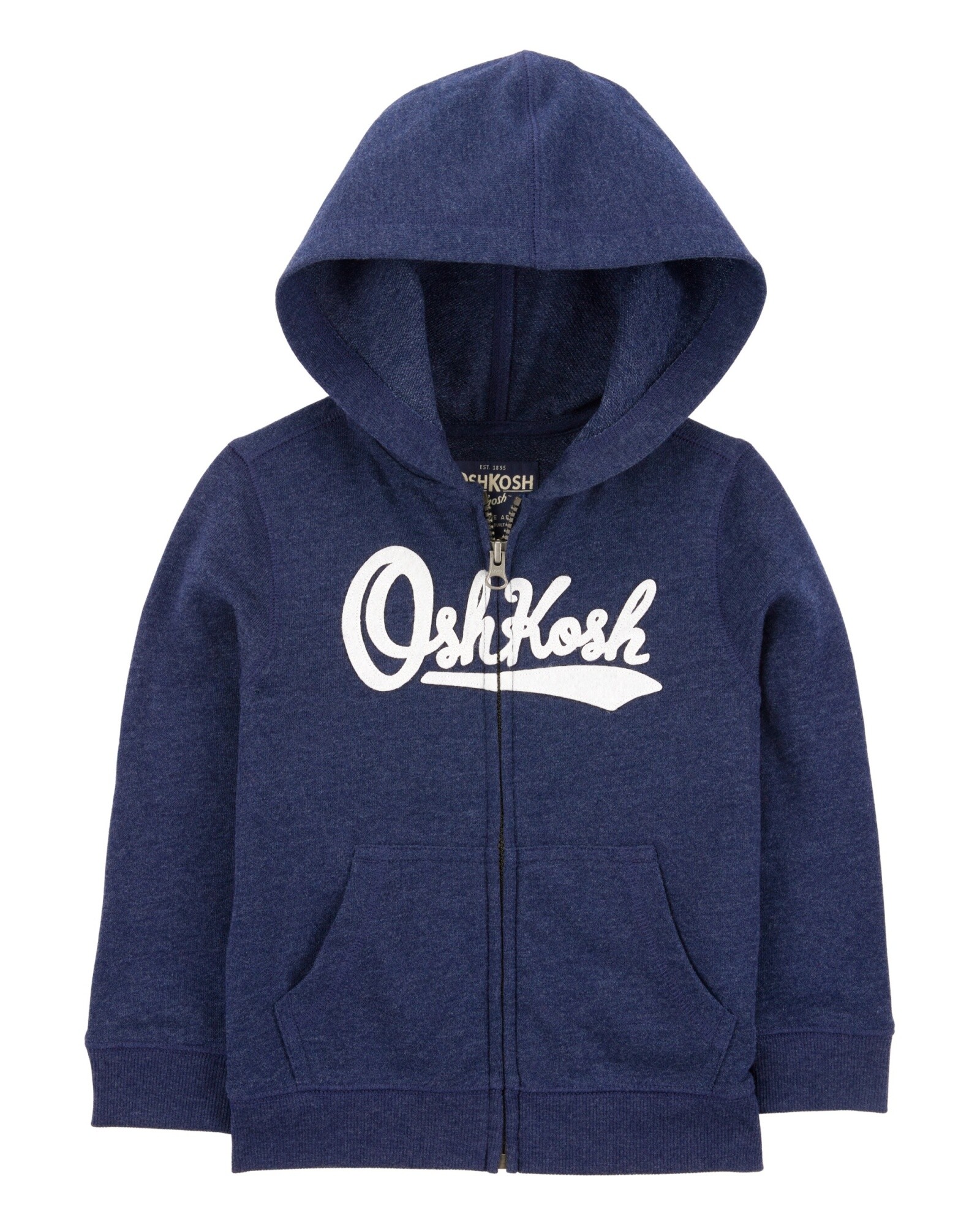 Campera de algodón, con capucha y logo Sin color