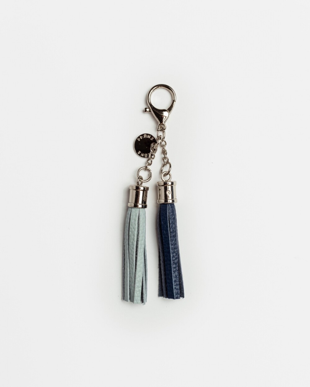 Llavero Kumasi en cuero graneado Marine Blue