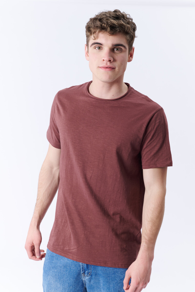 Remera Slub Marrón