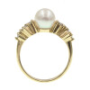 Anillo Malena de oro amarillo 18k con perlas de cultivo y ocho brillantes Anillo Malena de oro amarillo 18k con perlas de cultivo y ocho brillantes