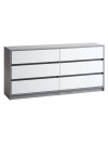 Cómoda BILLUND 3+3 caj blanco/hormigón Cómoda BILLUND 3+3 caj blanco/hormigón