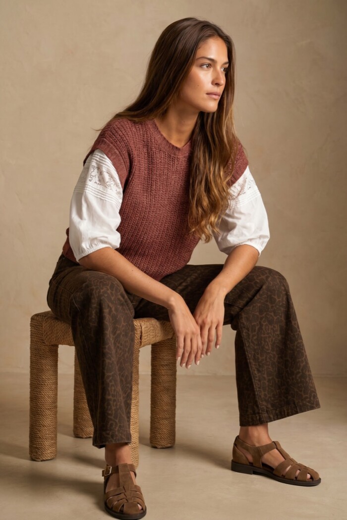 Chaleco Lurex Bordeaux