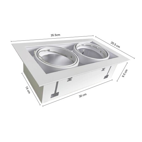 Luminaria de techo Doble para empotrar AR111 Luminaria de Techo Doble AR111 Blanco