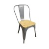 Silla tolix Metálica vintage asiento en madera Silla tolix Metálica vintage asiento en madera