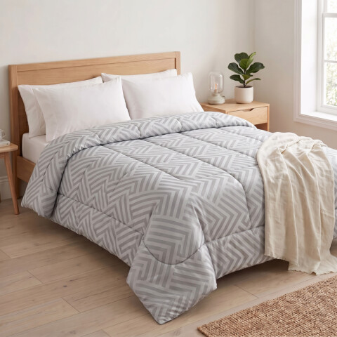 Acolchado 2 Plazas Doble Faz Microfibra Térmico 195 x 230cm - Zigzag Gris Acolchado 2 Plazas Doble Faz Microfibra Térmico 195 x 230cm - Zigzag Gris