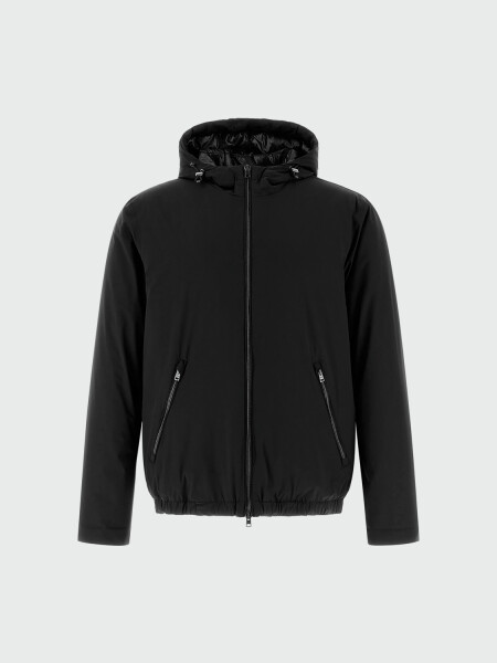 Herno - Campera con capucha de nylon elástizado Azul