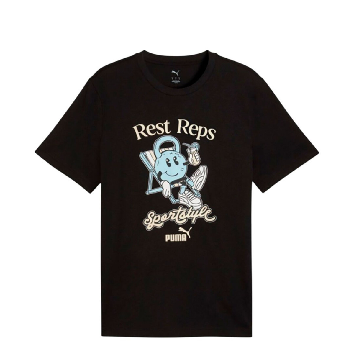 Remera de Hombre Puma Rest Reps Graphic Puma - Negro 