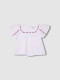 Camiseta De Jersey Y Popelin Con Bordado Blanco