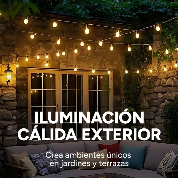 Guirnalda 25 Luz Cálida 7,5 M Interior Exterior Variante Calida