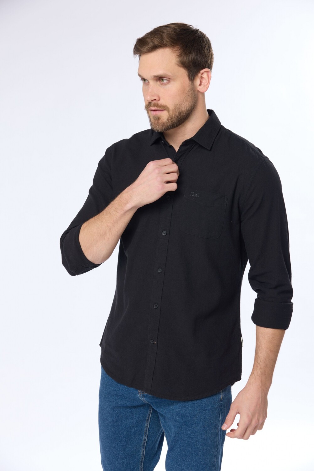 CAMISA DE LINO Negro