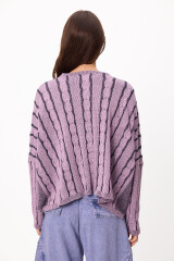 Sweater Oceano Crop Lila/Azul