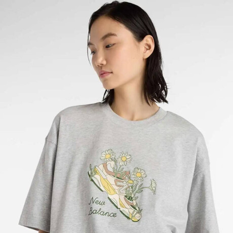 Remera Flower de Mujer gris