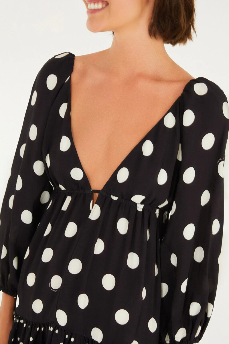 VESTIDO LUNARES Negro