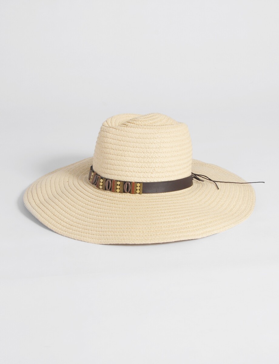 Sombrero cowboy con lazo - crudo 