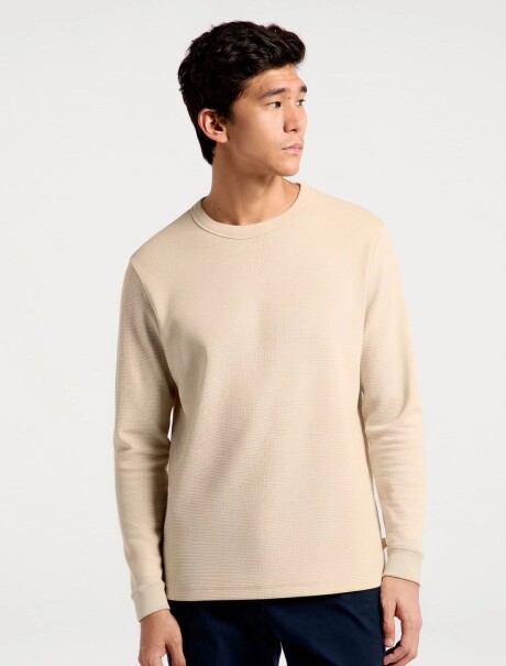 CAMISETA TÉRMICA DE MANGA LARGA BEIGE