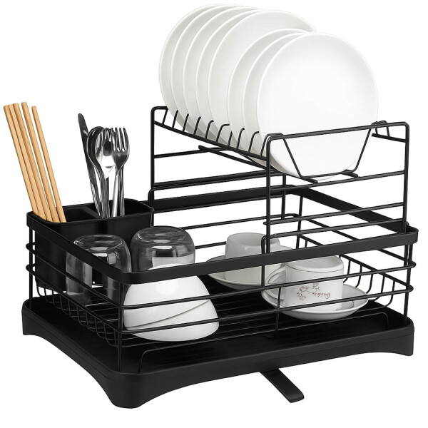 Escurridor Seca Platos Vajilla 2 Niveles Con Bandeja Drenaje Agua Cocina Imback Color Negro Escurridor Seca Platos Vajilla 2 Niveles Con Bandeja Drenaje Agua Cocina Imback Color Negro