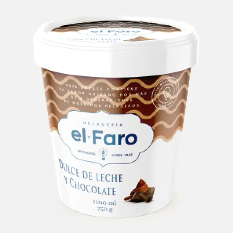 Helado El Faro Chocolate y DDL - 1,1 lt Helado El Faro Chocolate y DDL - 1,1 lt
