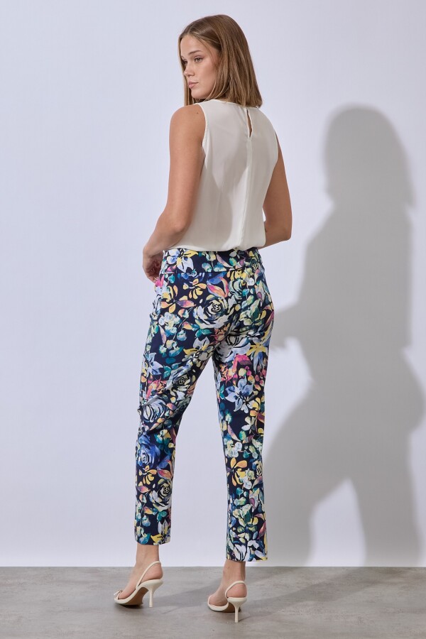 Pantalon Printed MULTI/AZUL