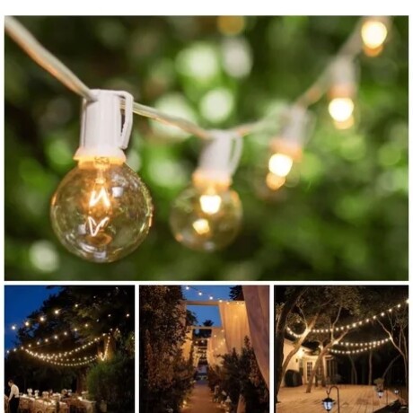 Guía de luces vintage Pack x 2 guías Cable blanco