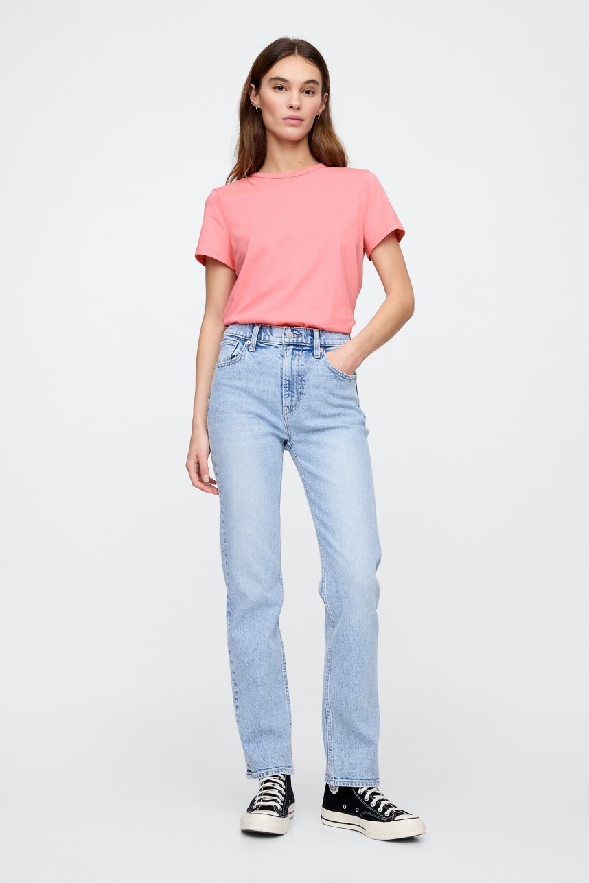 Remera Bàsica Manga Corta Cuello Redondo Mujer Neon Blazing Pink