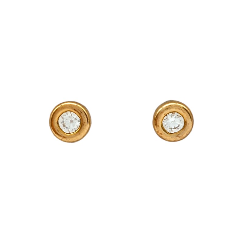 Caravanas Punto de Luz oro- Oro bajo - Zirconia - CA8176 conpiedra