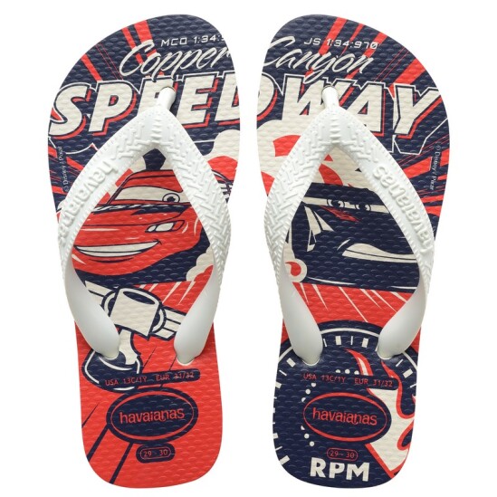 Ojotas Havaianas Kids Cars Blanco