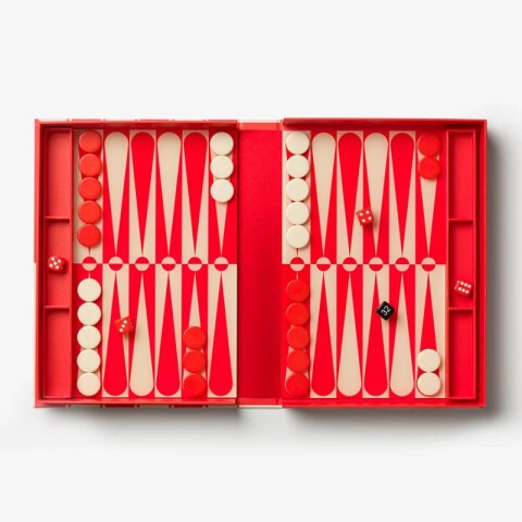 PRINTWORKS JUEGO DE BACKGAMMON ROJO CREMA PRINTWORKS JUEGO DE BACKGAMMON ROJO CREMA