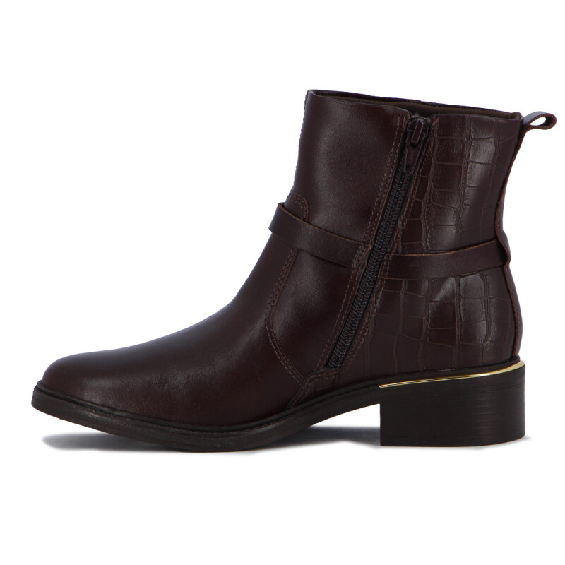 Botas Mujer Comfortflex Caña Baja Con Hebilla Marron