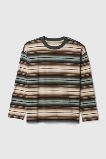 Remera A Rayas Manga Larga Niño Brown Stripe