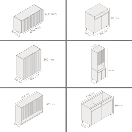 JUEGO MODULAR PARA COCINA INCLUYE AEREOS BAJO MESADA Y TORRE GAMAS DE BEIGE