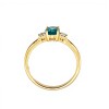 Anillo Halo-Oro Bajo-Piedra Agua marina y Zirconia-AN8159 conpiedra