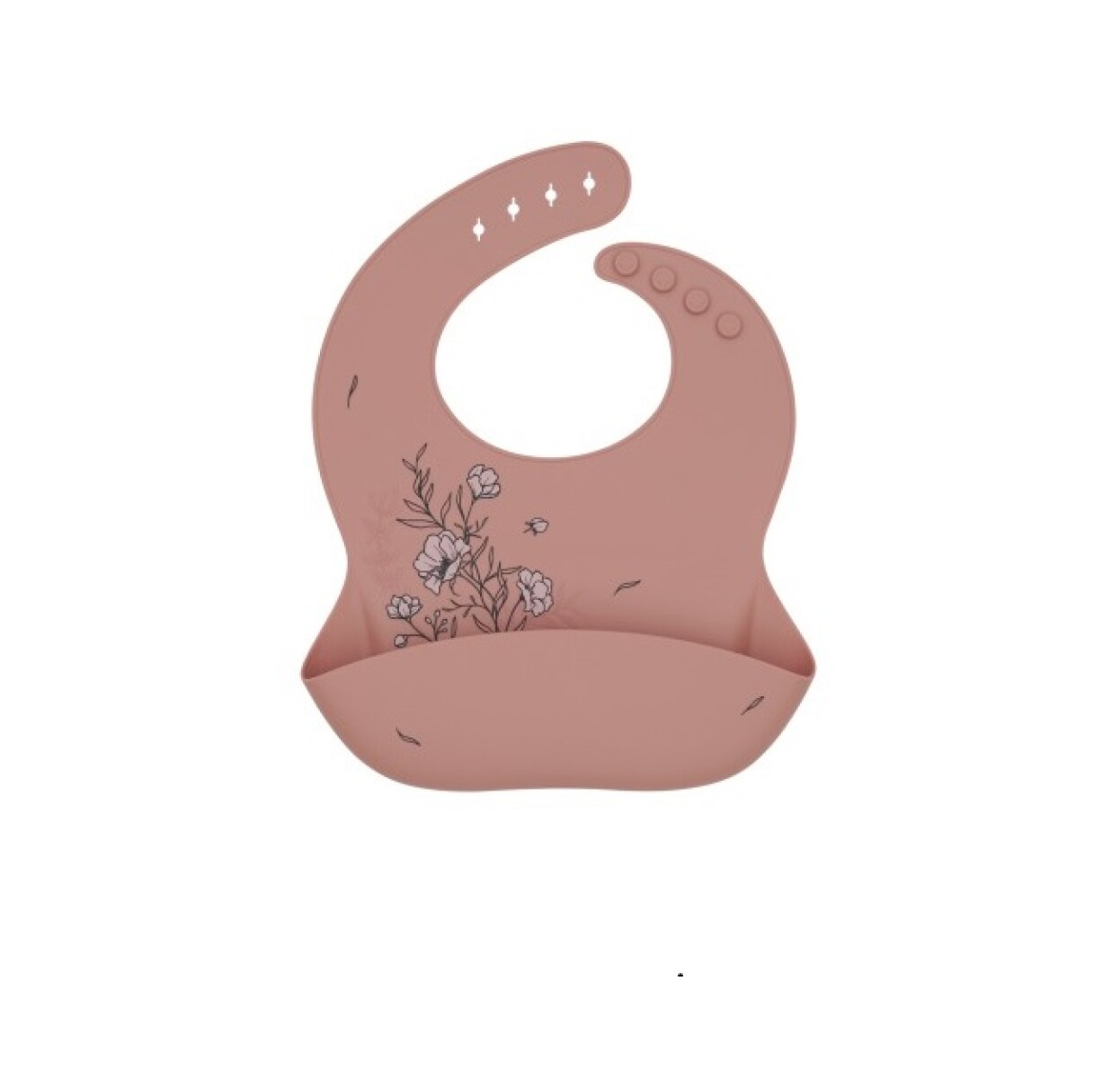 Babero Silicona Platinum Flores Kikkaboo - Rosa 
