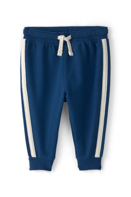 Pant deportivo de algodón, azul con franjas blancas Pant deportivo de algodón, azul con franjas blancas