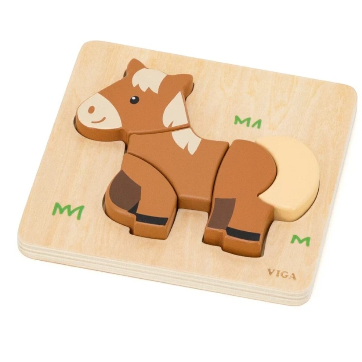 Puzzle Silueta viga 4 piezas - Caballo 