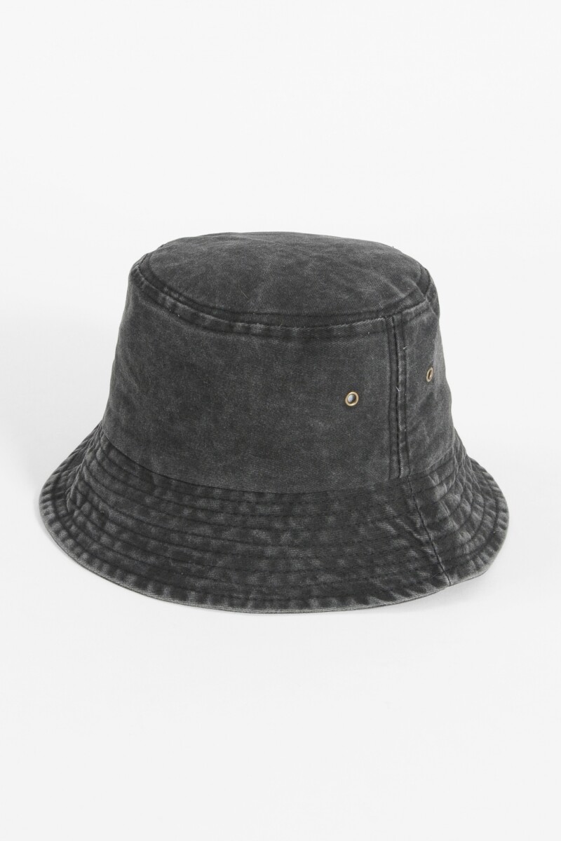 Gorro bucket gastado pespunte negro