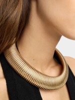 Collar Tubular Con Rayas dorado