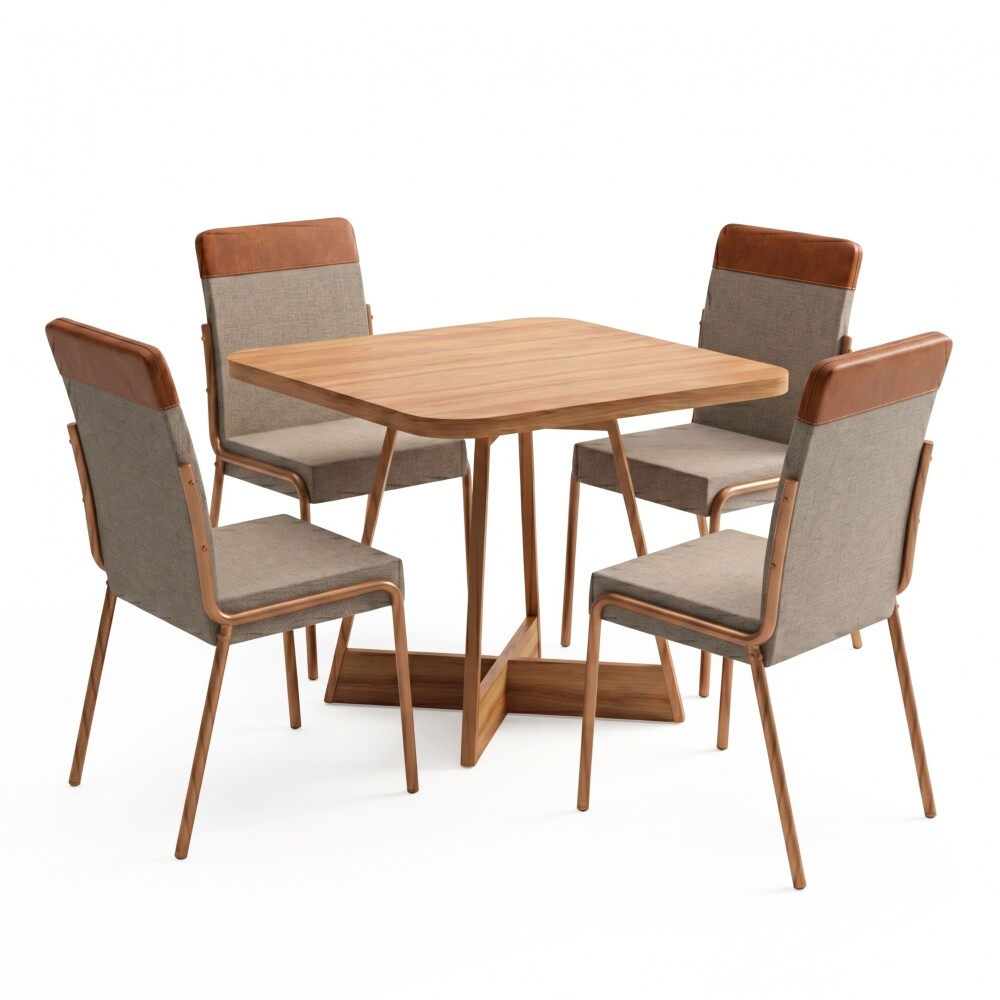 Juego de Comedor 4 sillas Duo + Mesa Atria Rose