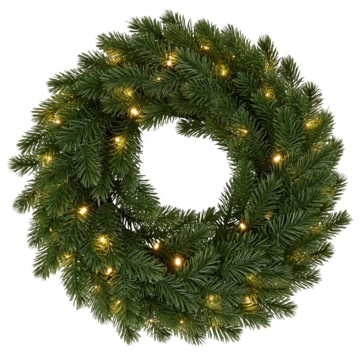 Corona navideña FENRIS con luces LED y temporizador 