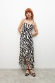 Maxi vestido animal print negro