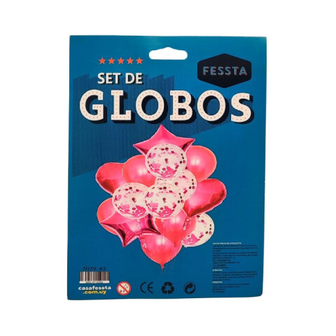 Set de Globos x14 Und Fucsia