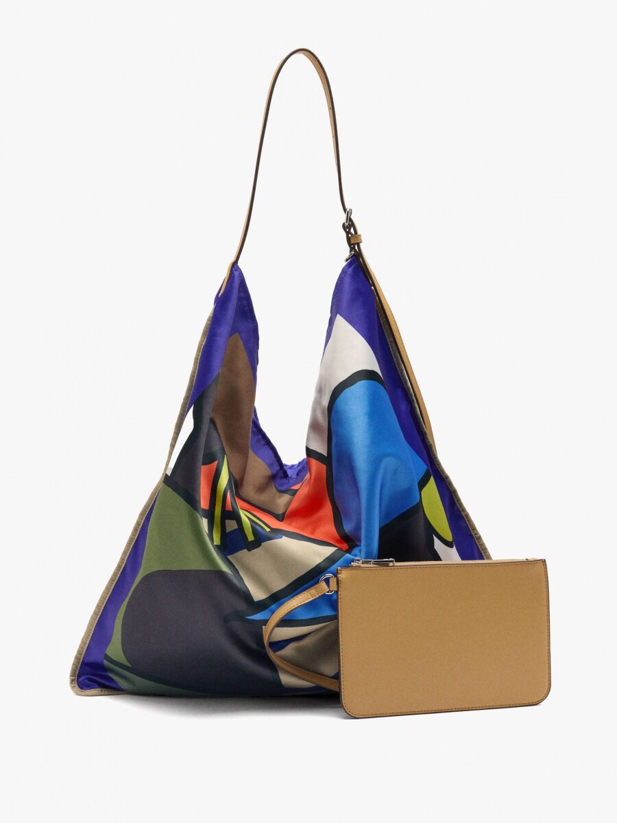 Bolso De Hombro Estampado De Nylon multicolor